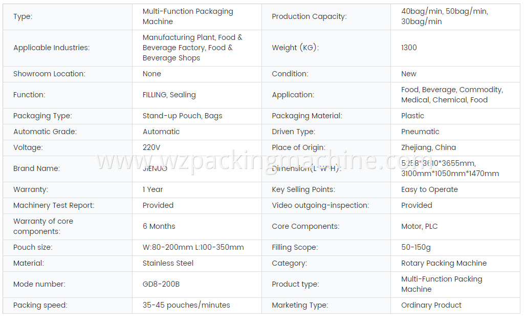 Granule Doypack Machine